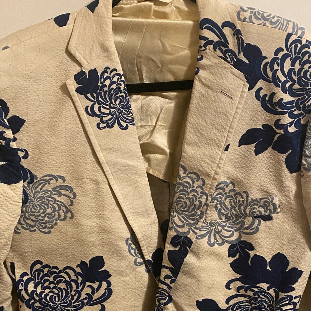 Billy Reid Seersucker Floral Sports Coat